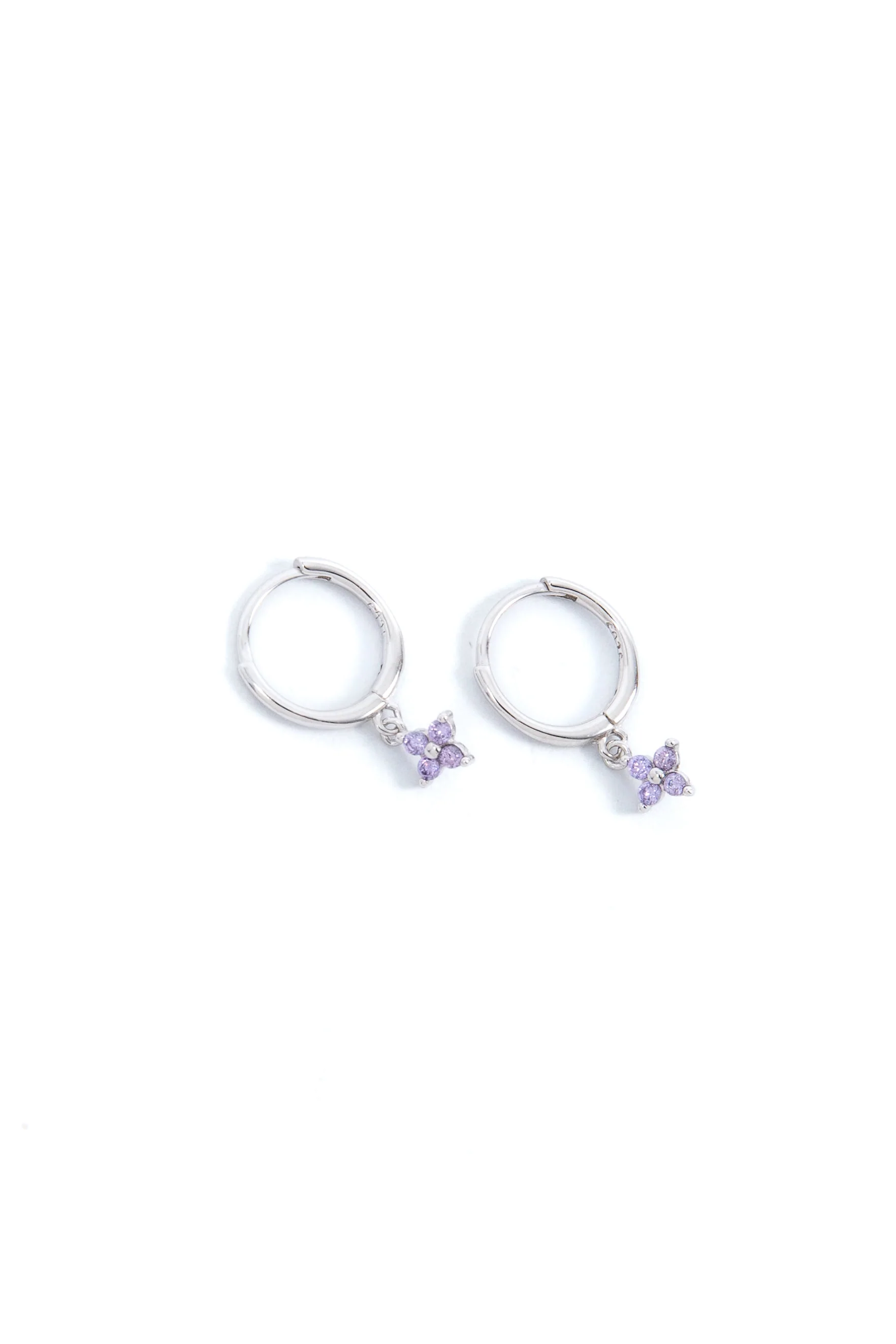 Amethyst Flower Huggies - Image 11