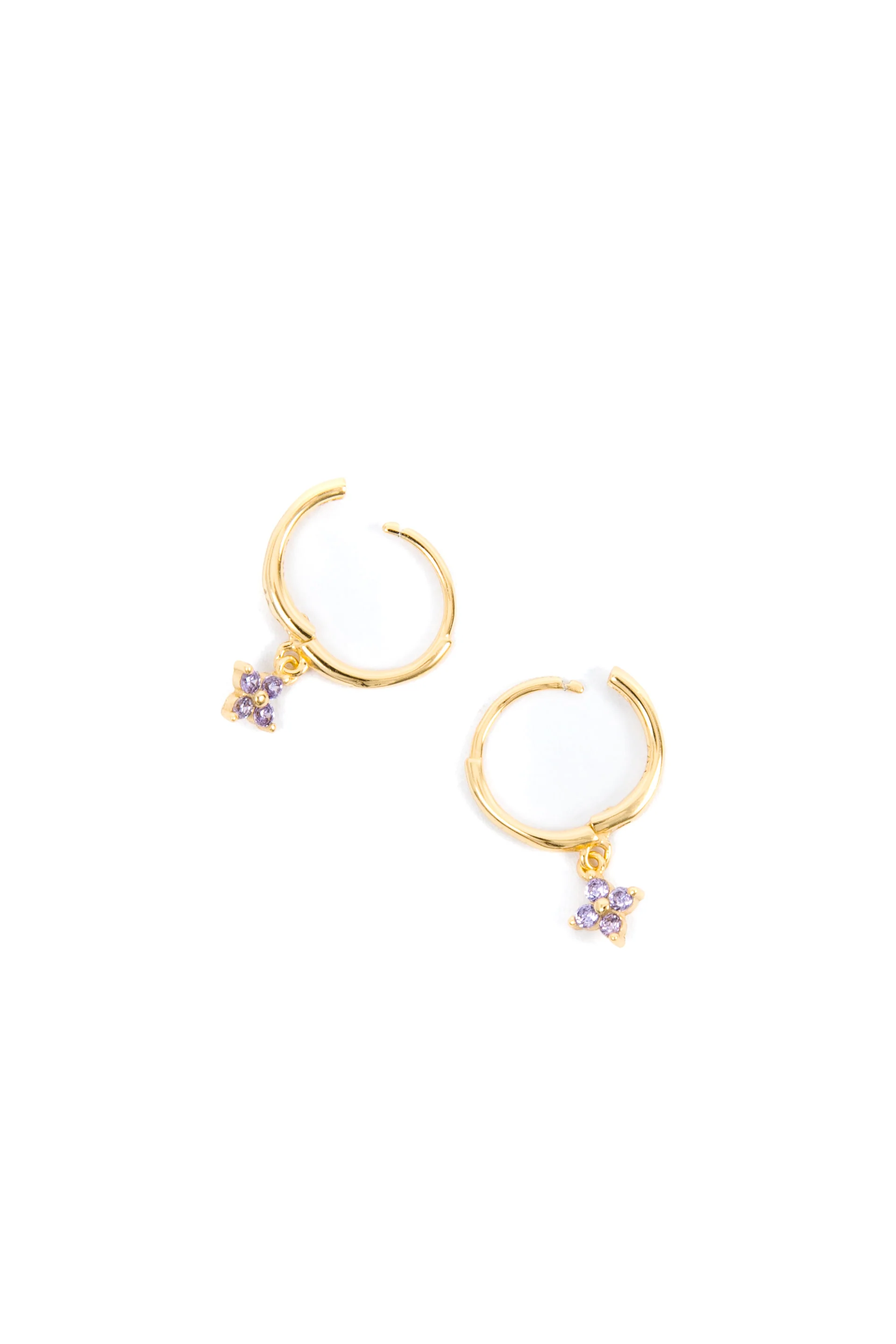 Amethyst Flower Huggies - Image 5
