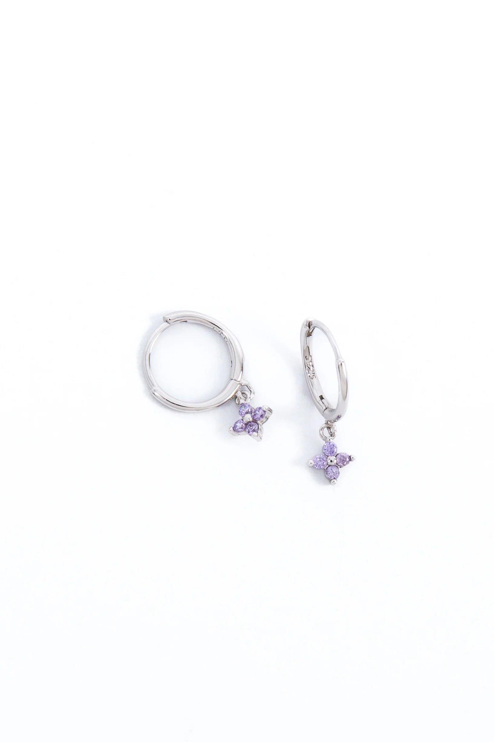 Amethyst Flower Huggies - Image 9