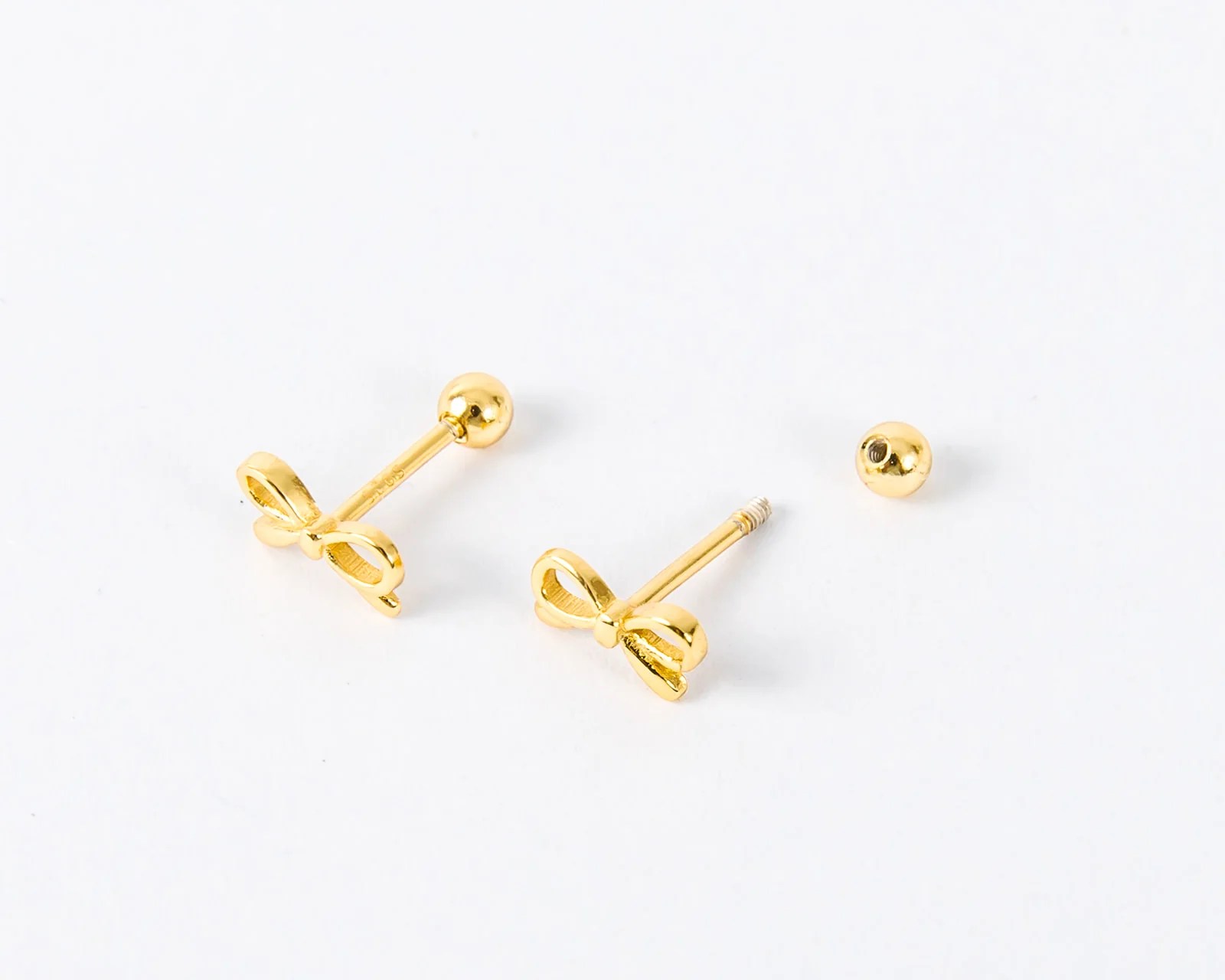 Tiny Ribbon Bow Screwbacks - Image 4