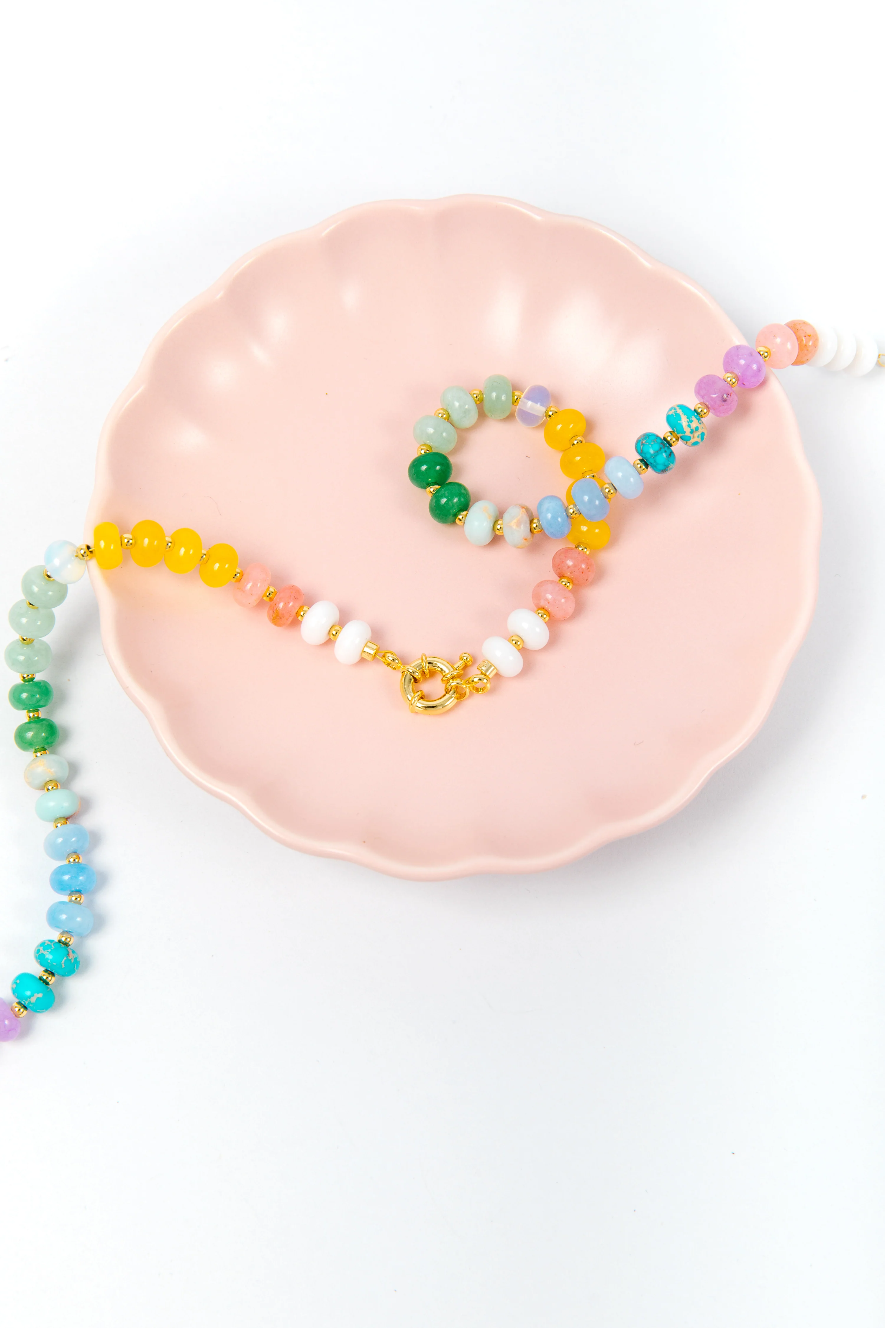 Golden Hour Color Beaded Necklace (Front Clasp) - Image 4