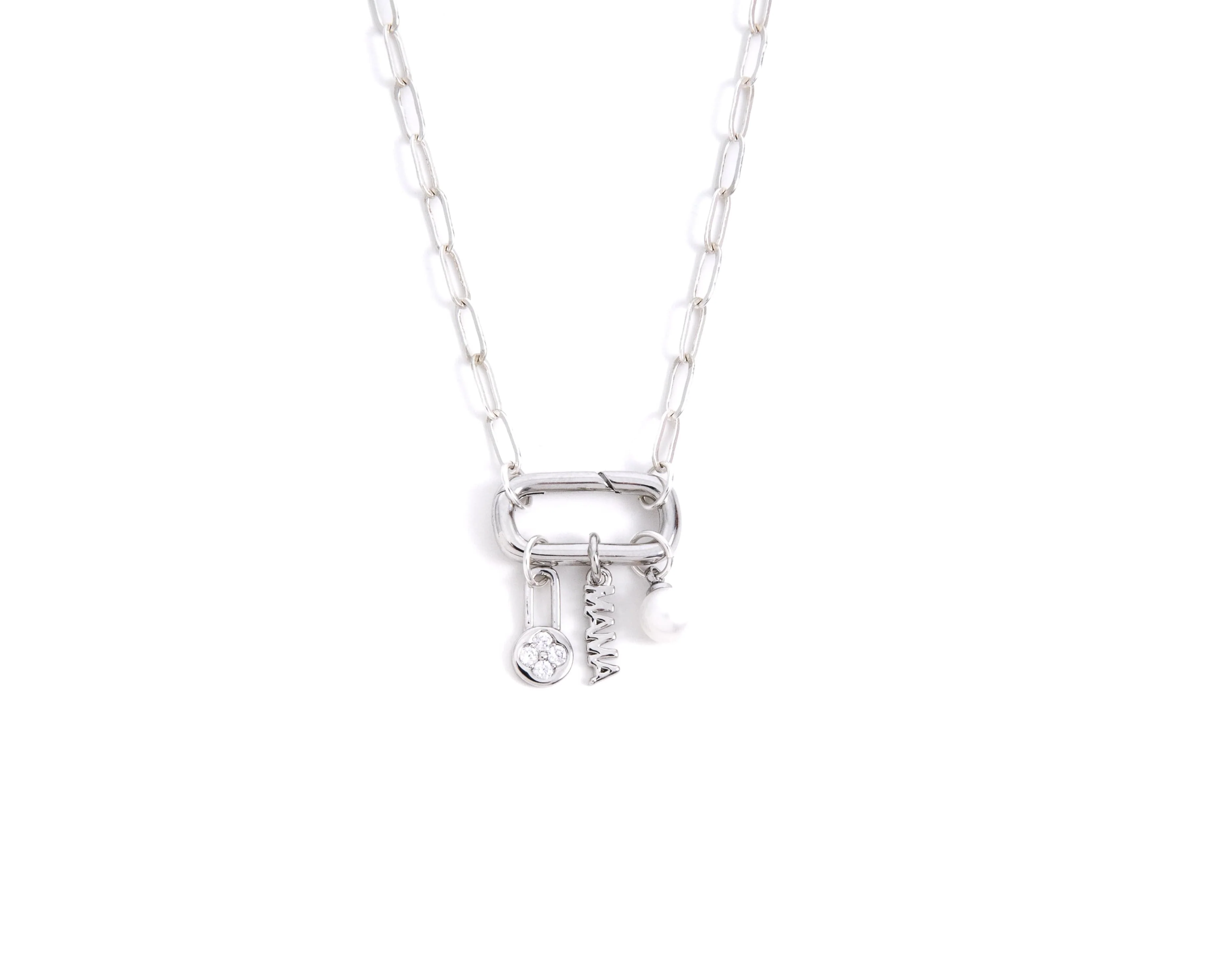 Silver Hooking Up Charm Necklace Base