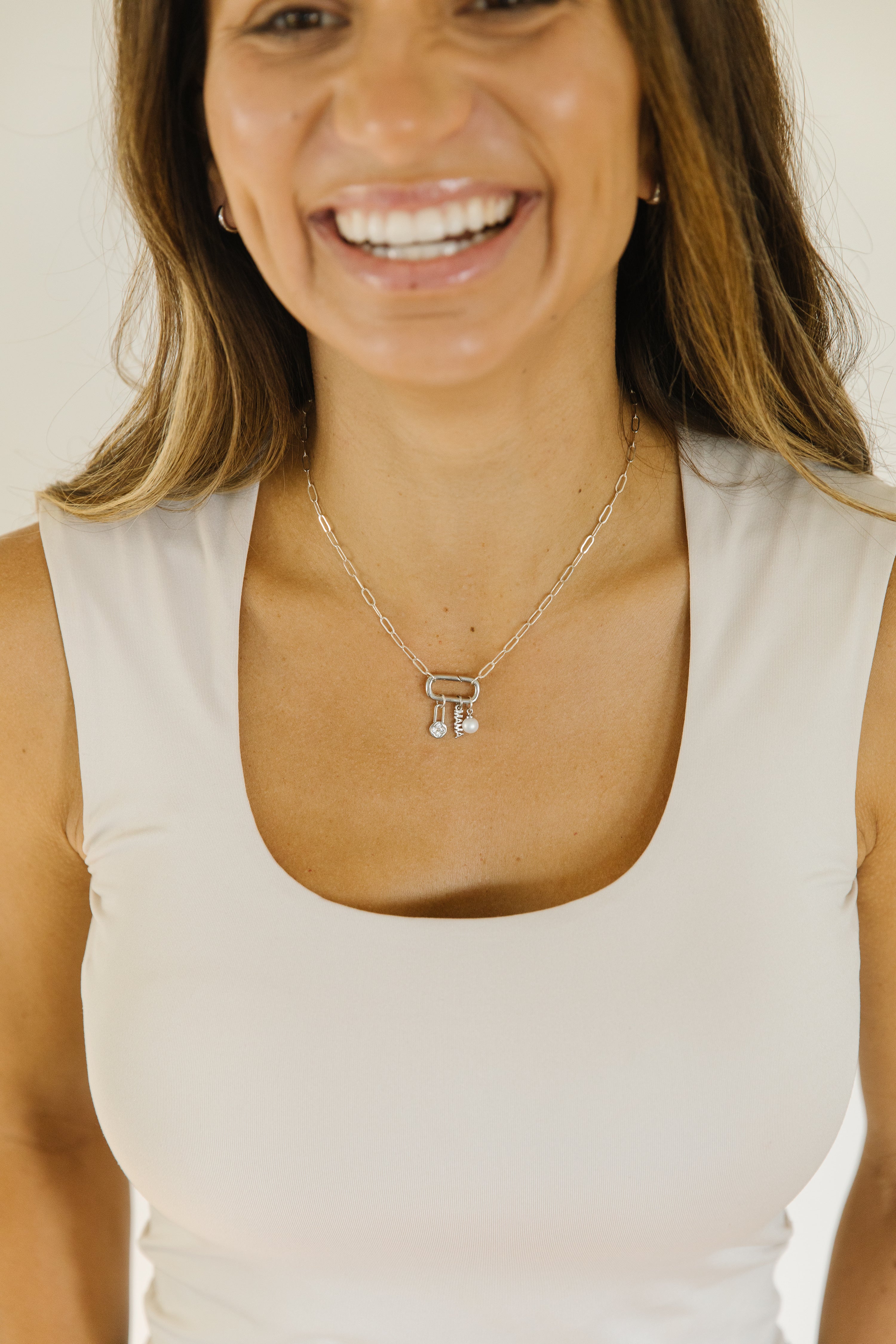 Silver Hooking Up Charm Necklace Base - Image 6