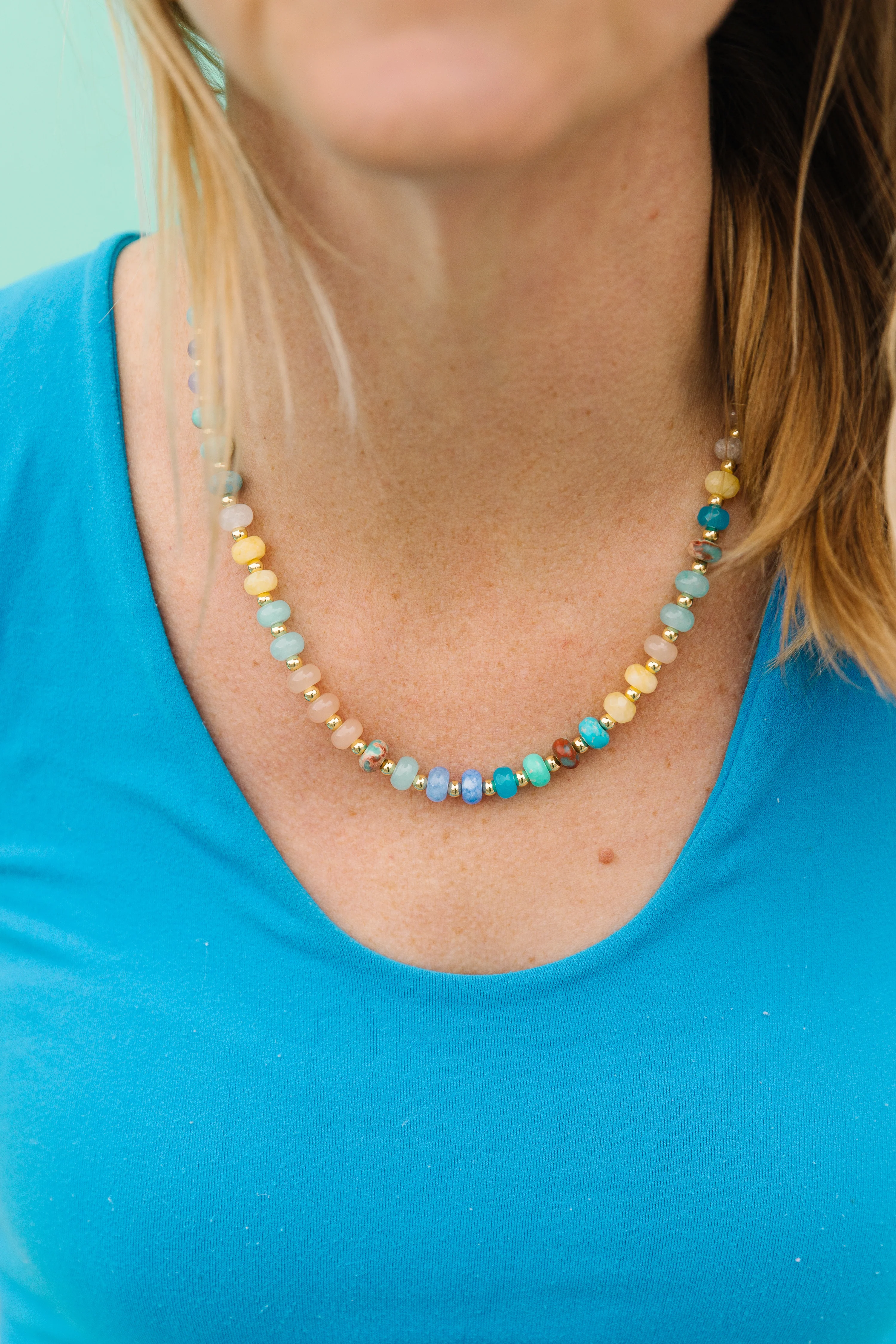 Spring Showers Color Beaded Necklace - Image 4