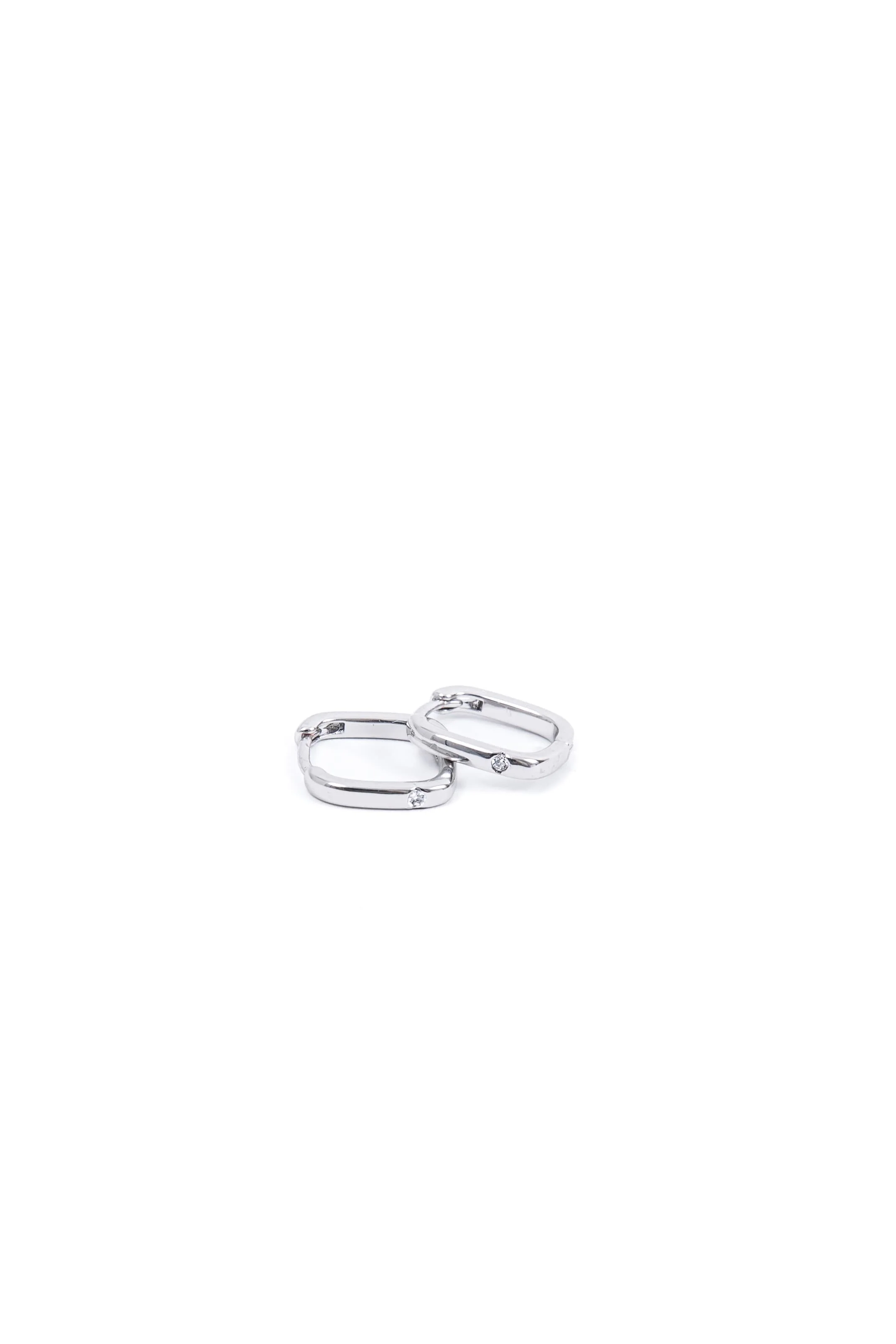 Square CZ Huggies - Image 12