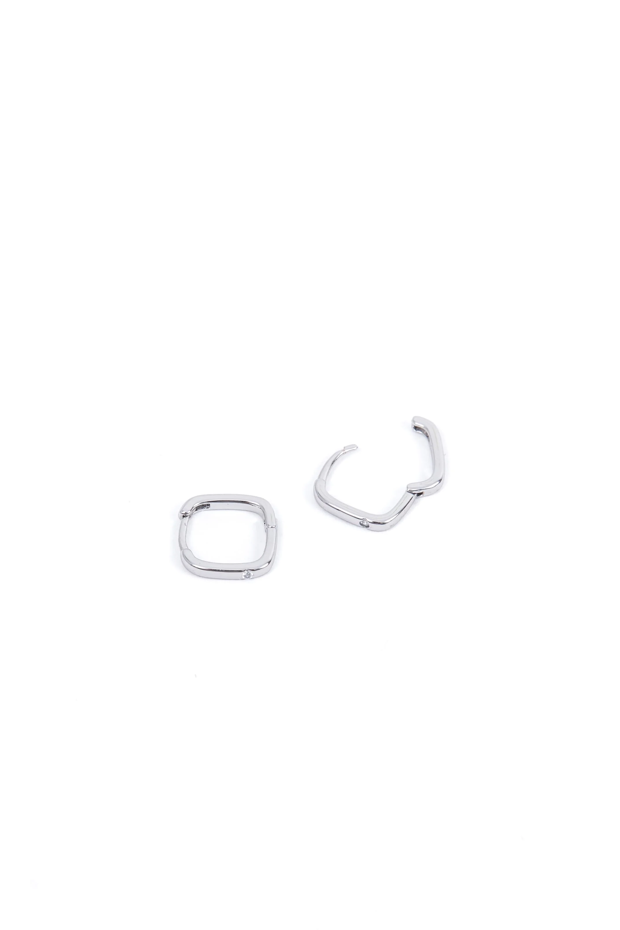 Square CZ Huggies - Image 14