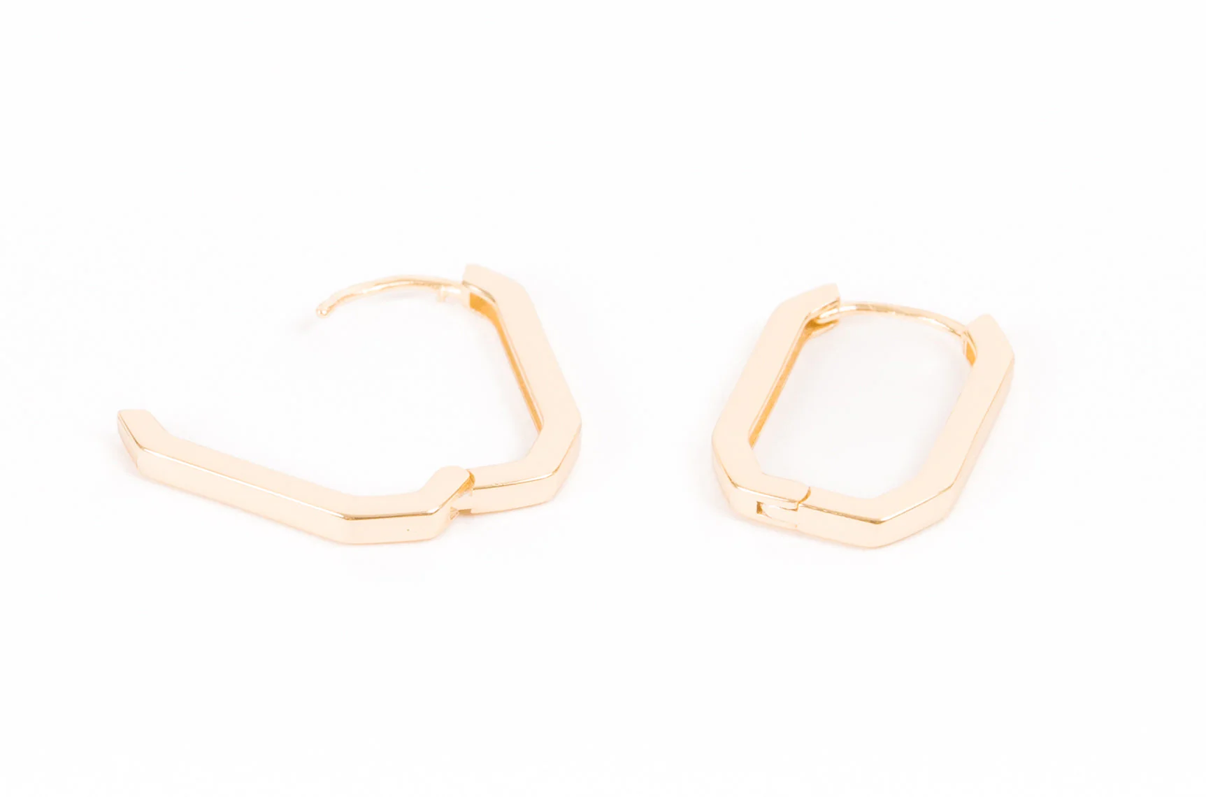 Tall + Skinny Hexagon Huggies - Image 4