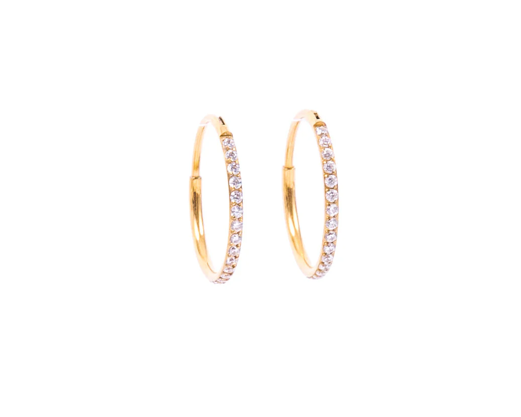 Thin Diamond Hoops