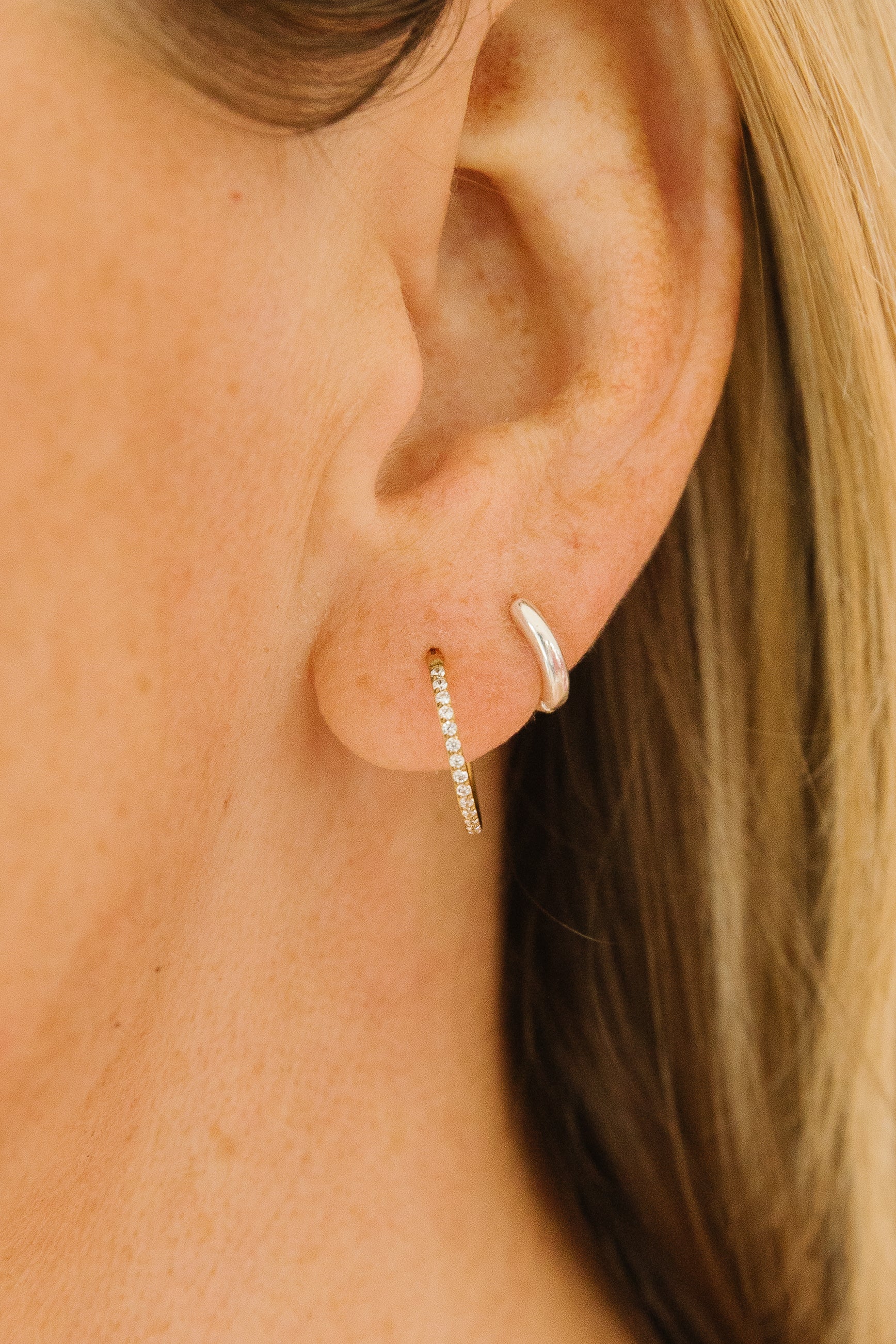 Thin Diamond Hoops - Image 4